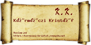 Körmöczi Kristóf névjegykártya