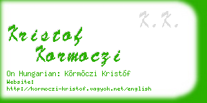 kristof kormoczi business card